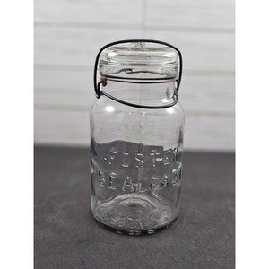 Vintage Foster Seal Right Clear Glass 1 Quart Canning Jar